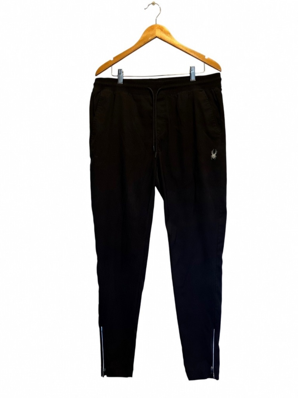 Spyder Men's Black Athletic Nylon Jogger Track Pants Activewear Large